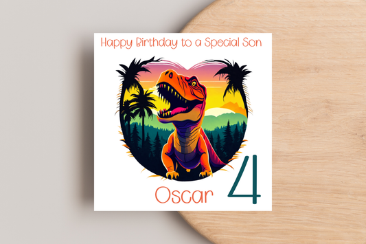 Personalised Dinosaur Birthday Card