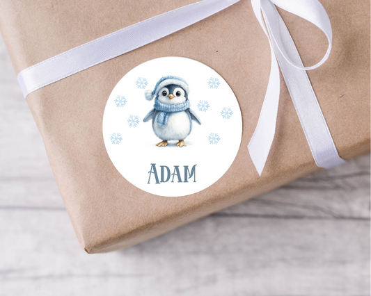 Personalised Blue Christmas Present Labels