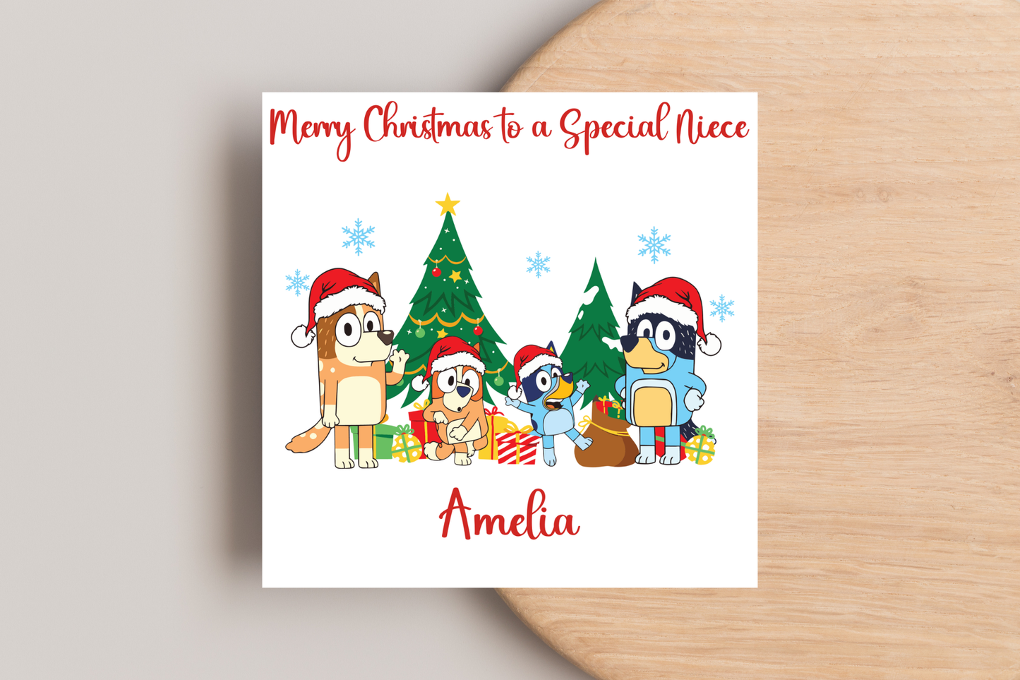Personalised Bluey Christmas Card