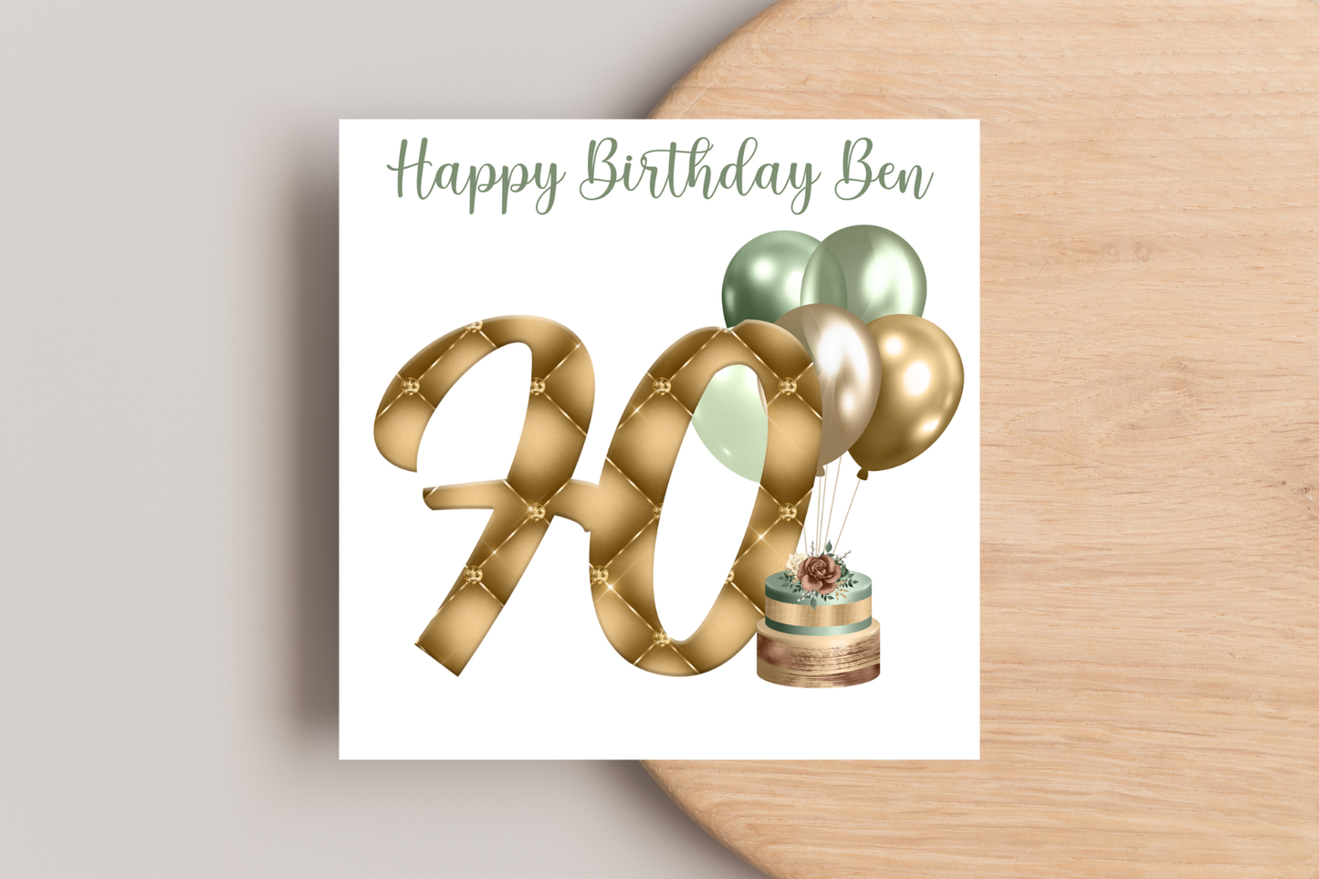 Personalised Golden Milestone Birthday Card