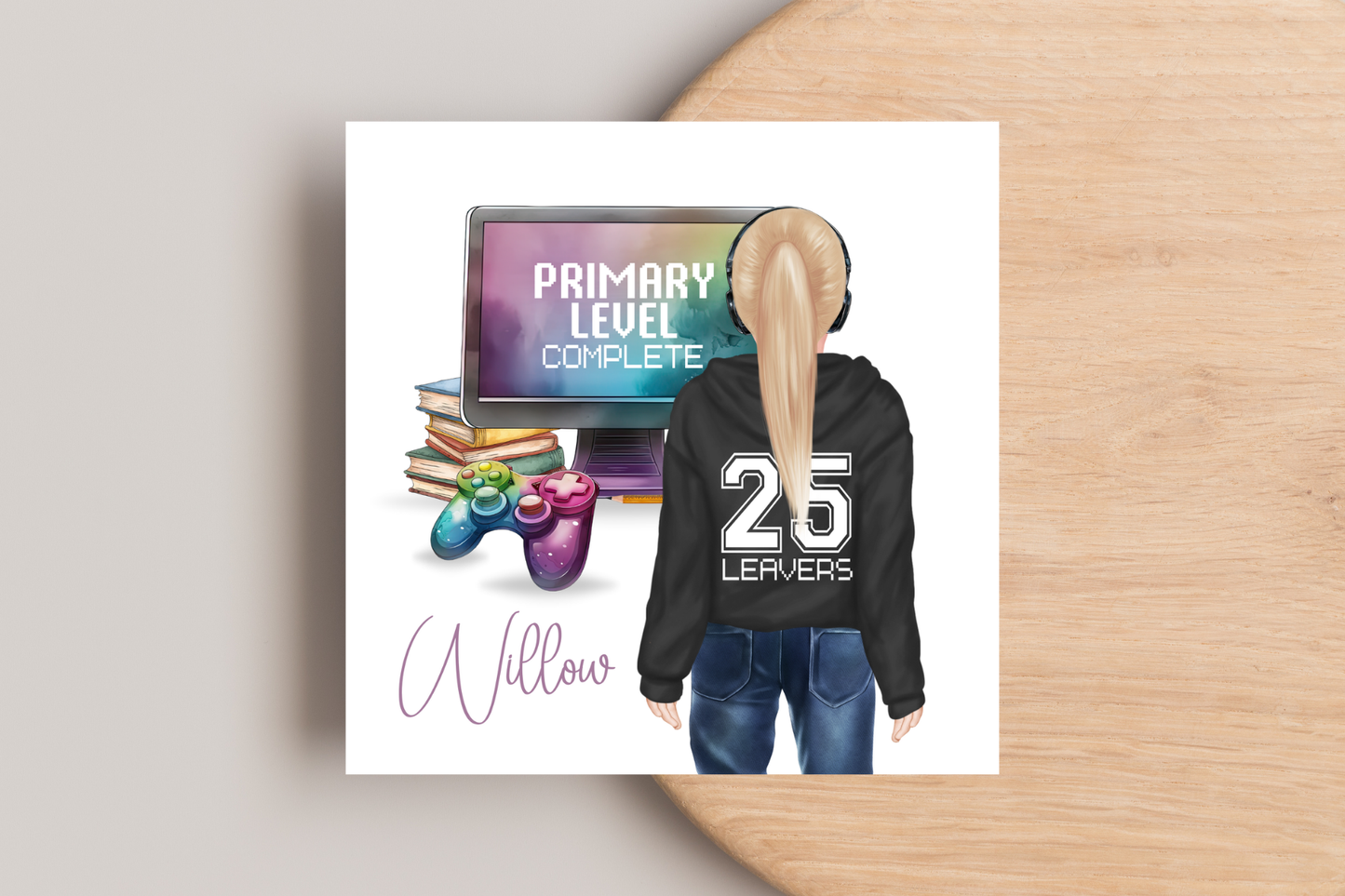 Personalised Primary Level Complete Girls School Leavers Card