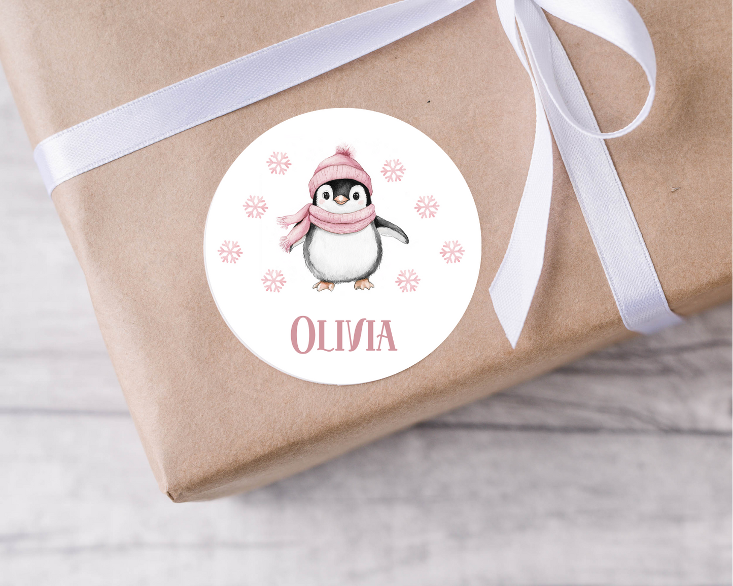 Personalised Pink Christmas Present Labels