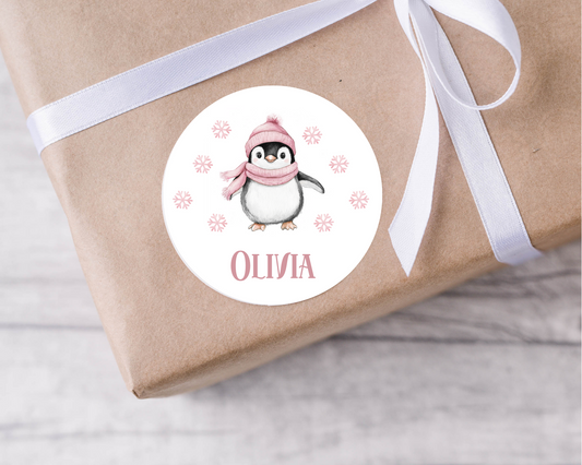 Personalised Pink Christmas Present Labels