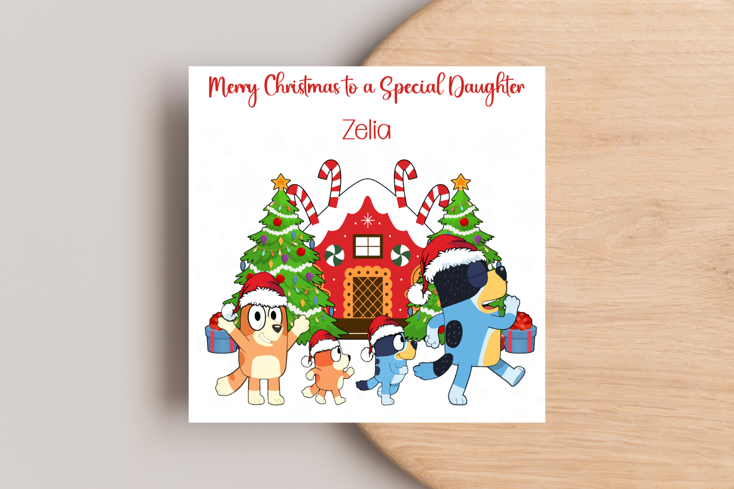 Personalised Bluey Christmas Card