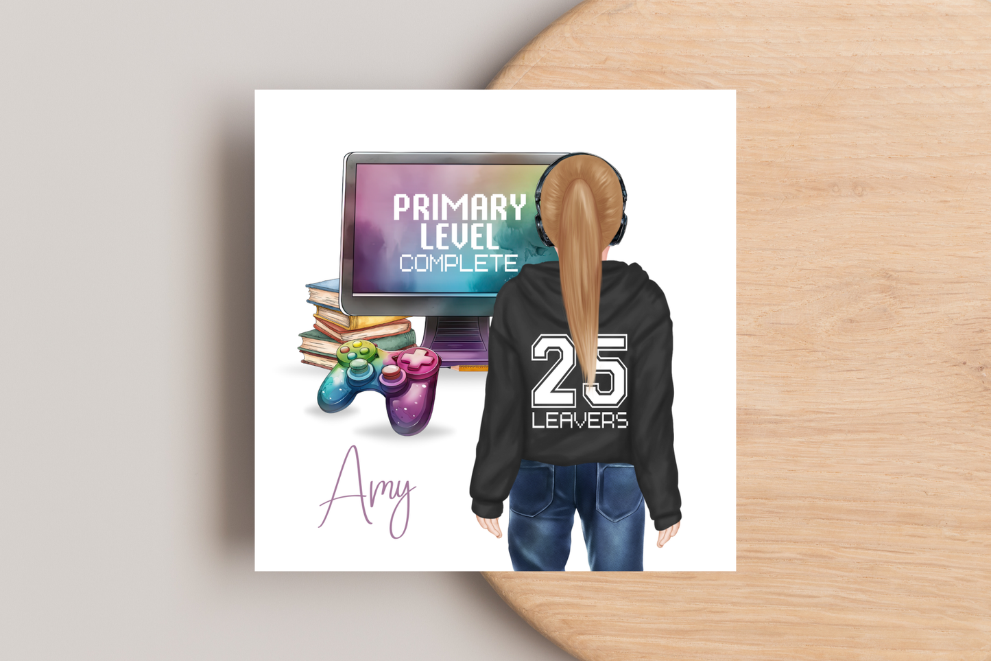 Personalised Primary Level Complete Girls School Leavers Card