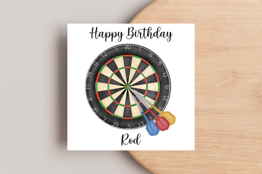 Personalised Darts Birthday Card