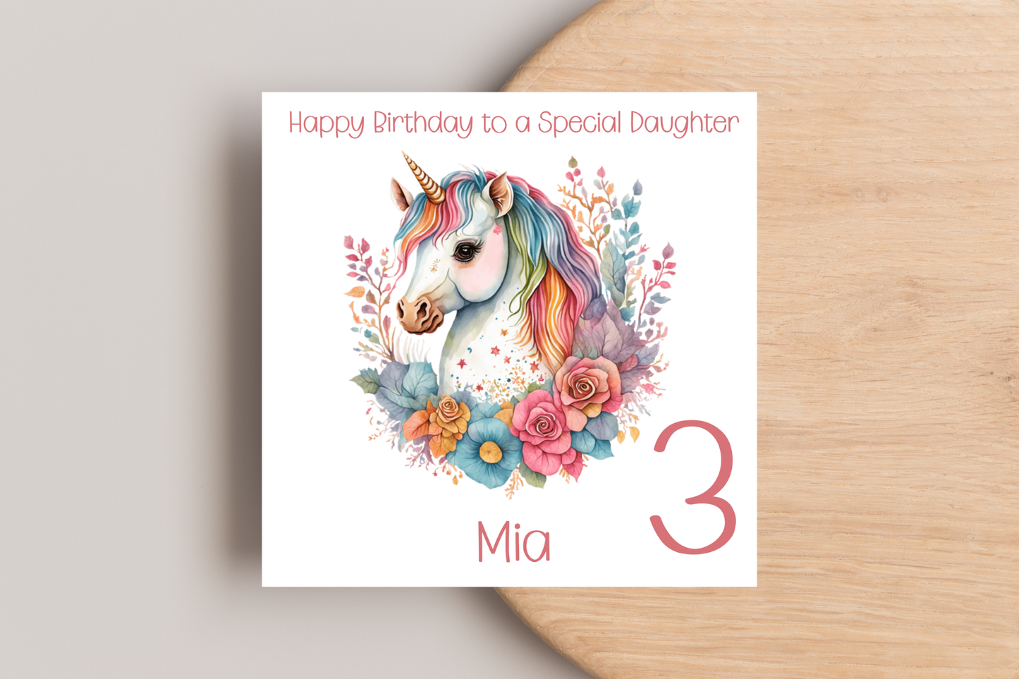 Personalised Unicorn Birthday Card