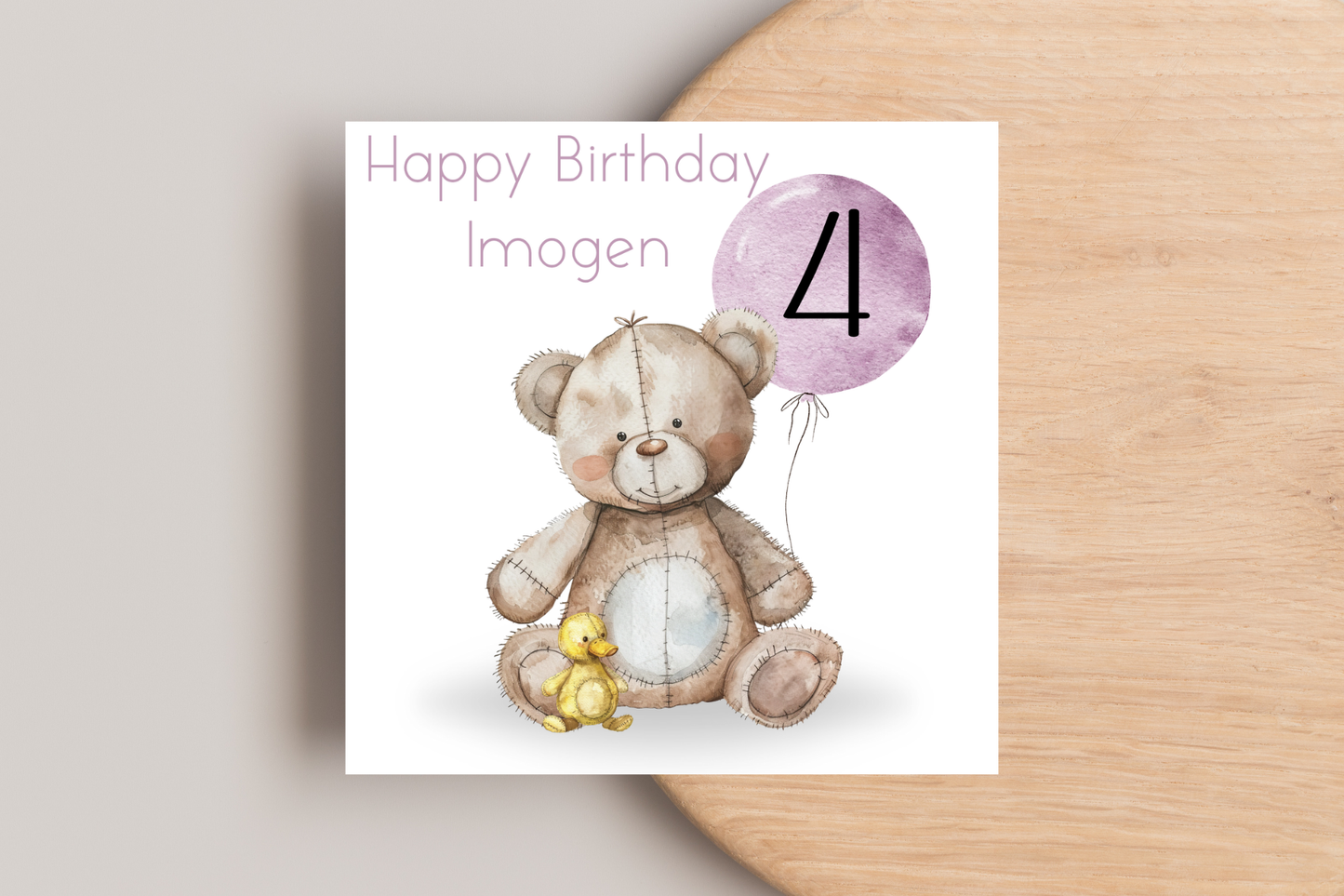 Personalised Bear Birthday Card