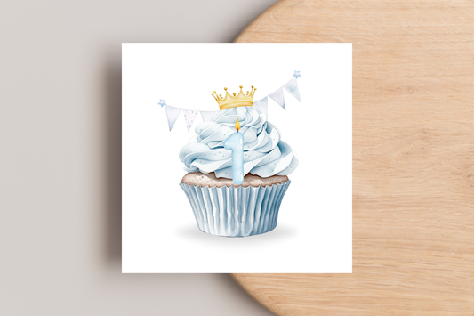 Prince Cupcake Birthday Card