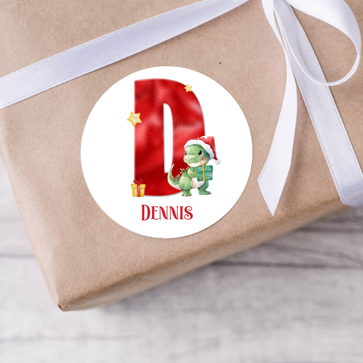 Personalised Dinosaur Christmas Present Labels