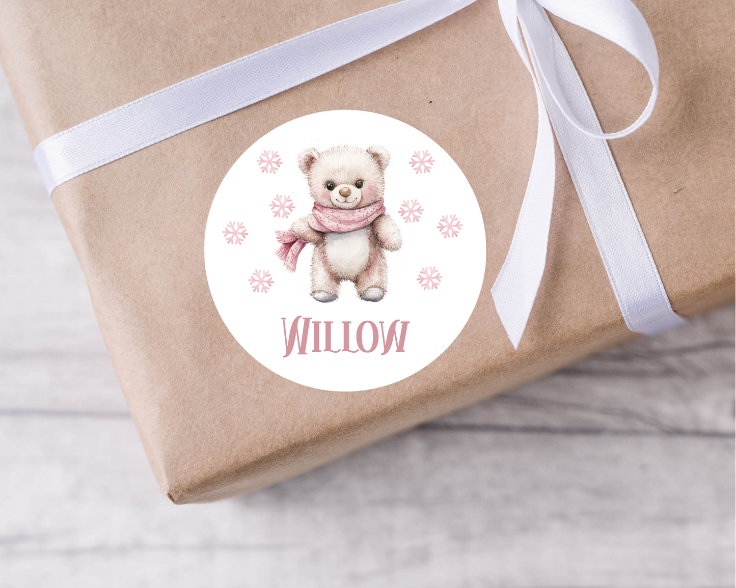 Personalised Pink Christmas Present Labels