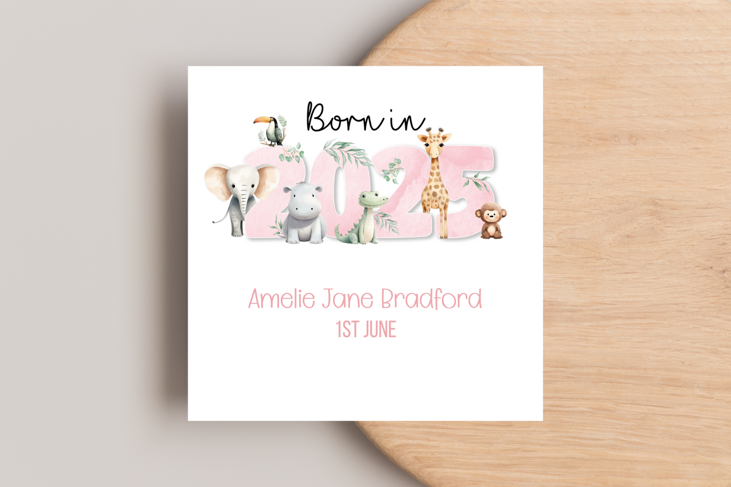 Personalised 2025 Baby Arrival Card