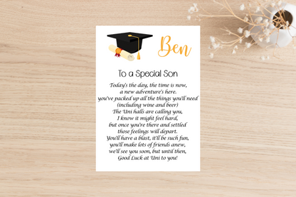 Personalised Off to Uni Card