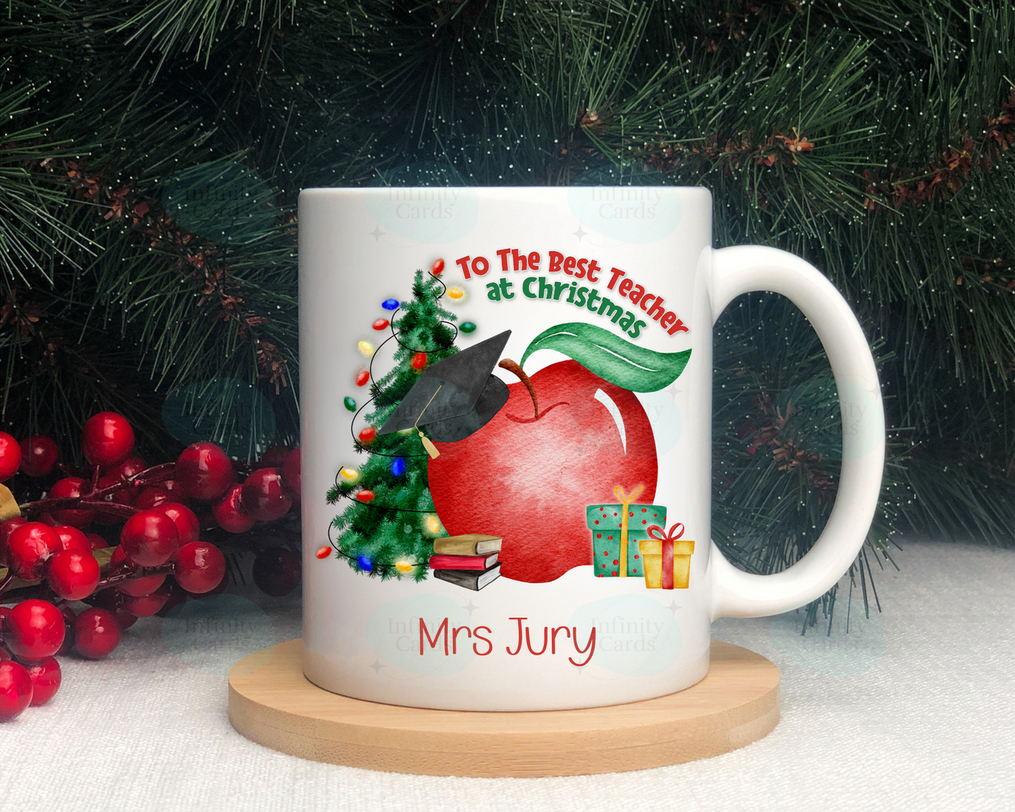 To The Best Teacher At Christmas Personalised Christmas Mug