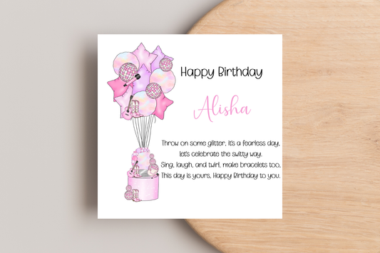 Personalised Taylor Swift Inspired Birthday Card