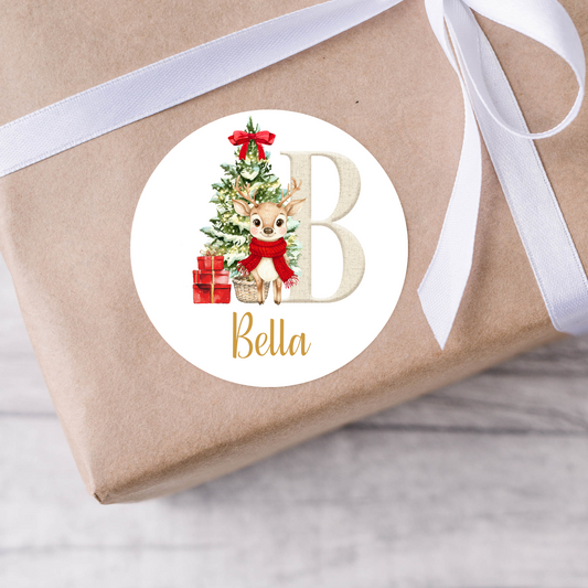 Personalised Reindeer Christmas Present Labels
