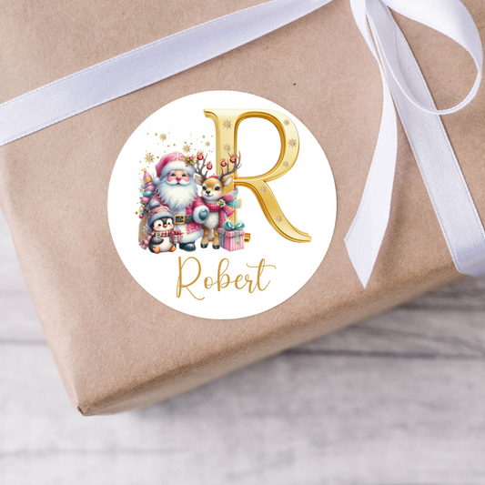 Personalised Santa and Penguin Christmas Present Labels