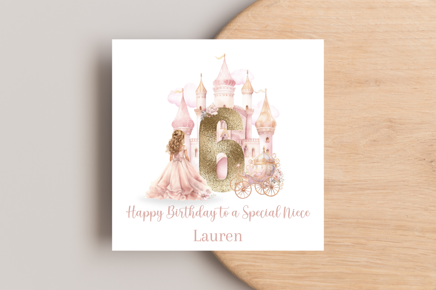 Personalised Princess Numbered Birthday Card