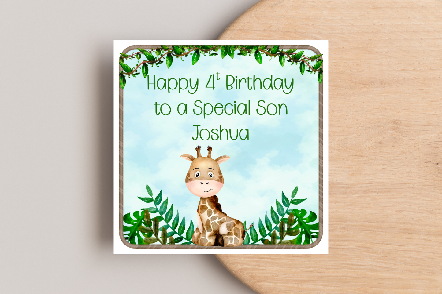 Personalised Jungle Animal Themed Birthday Card