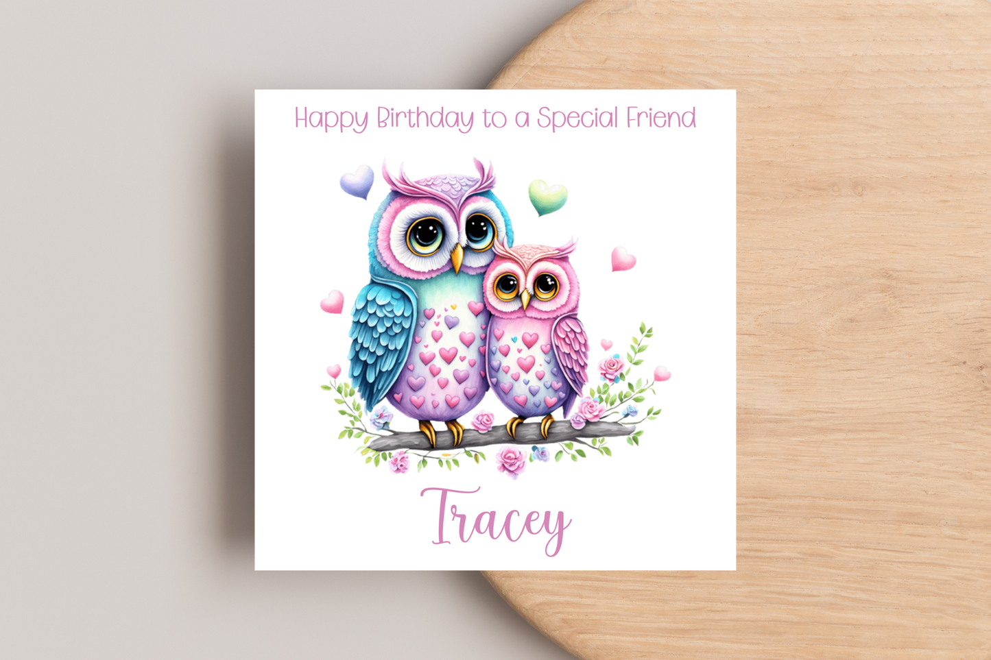 Personalised Owl Birthday Card