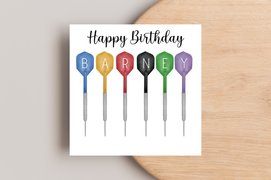 Personalised Darts Birthday Card