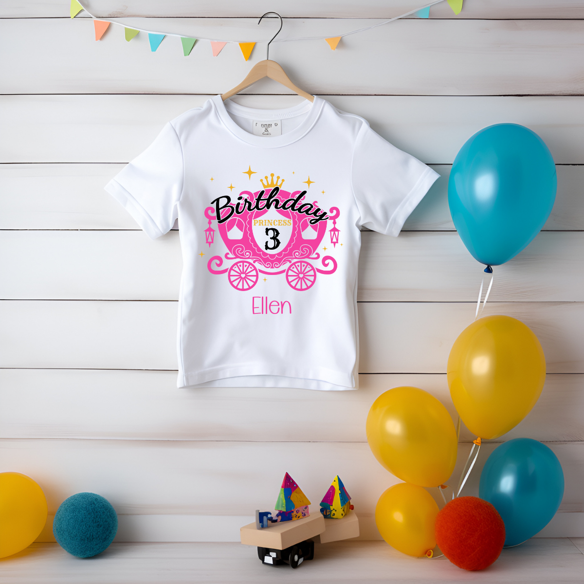 Personalised Princess Carriage Birthday T-shirt