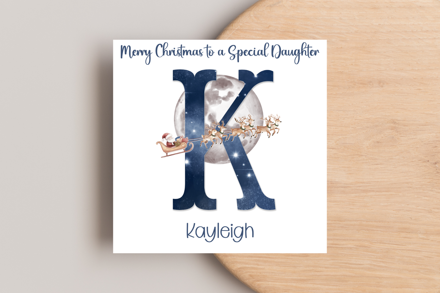 Personalised Midnight Santa Christmas Card