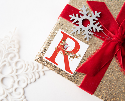 Santa Initial Christmas Present Labels