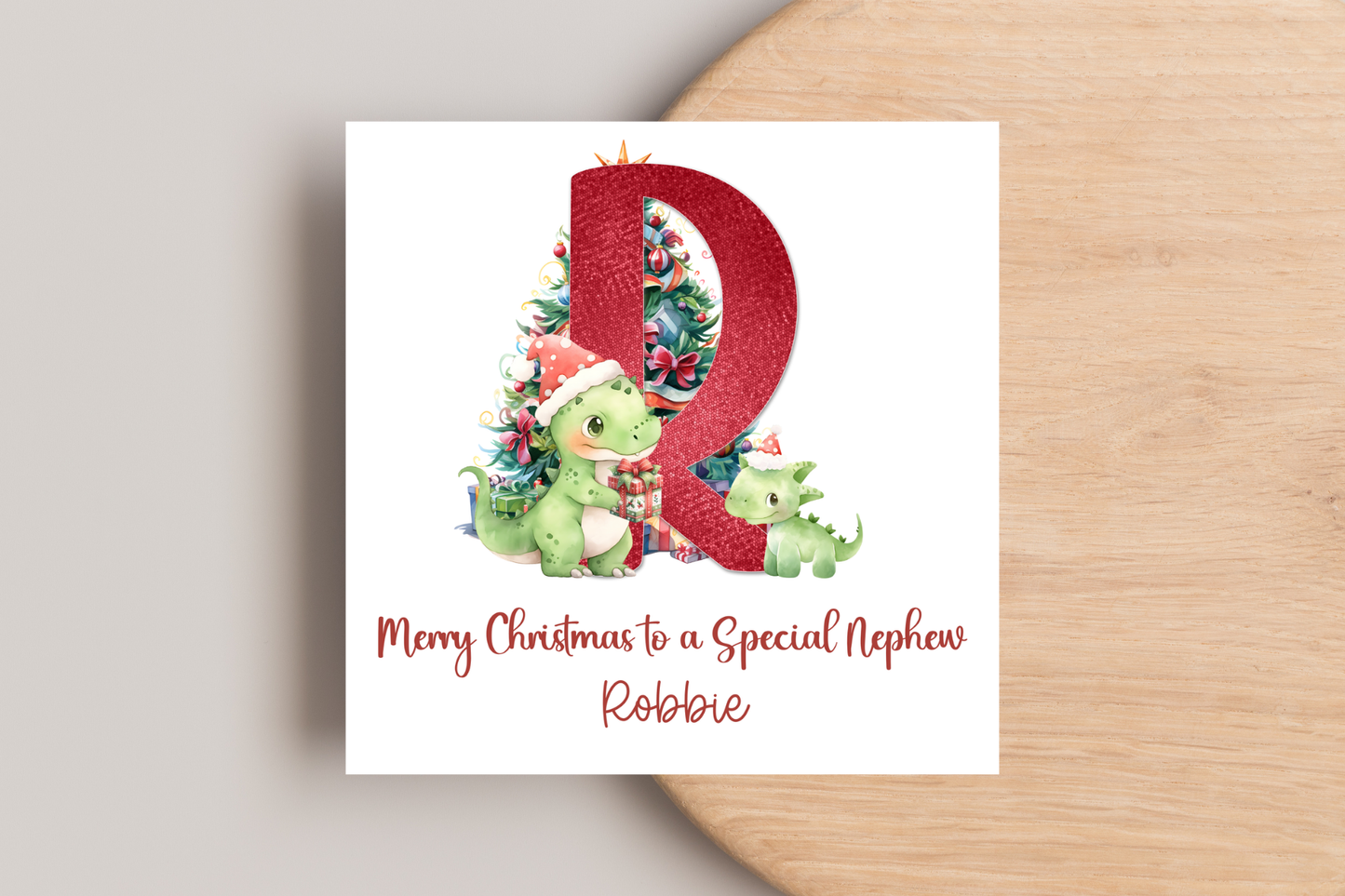 Personalised Dinosaur Christmas Card