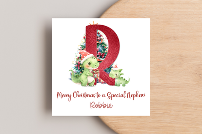 Personalised Dinosaur Christmas Card