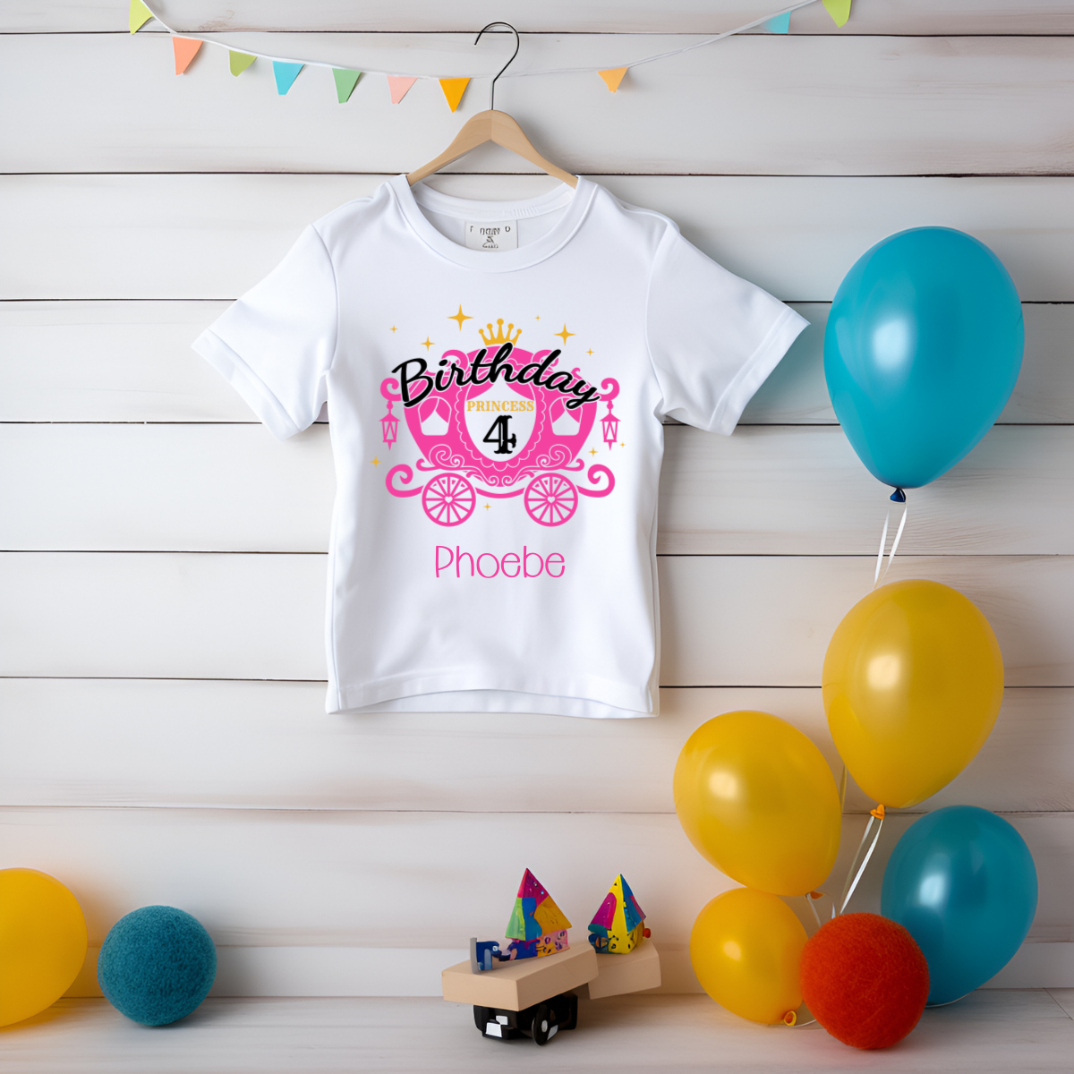Personalised Princess Carriage Birthday T-shirt
