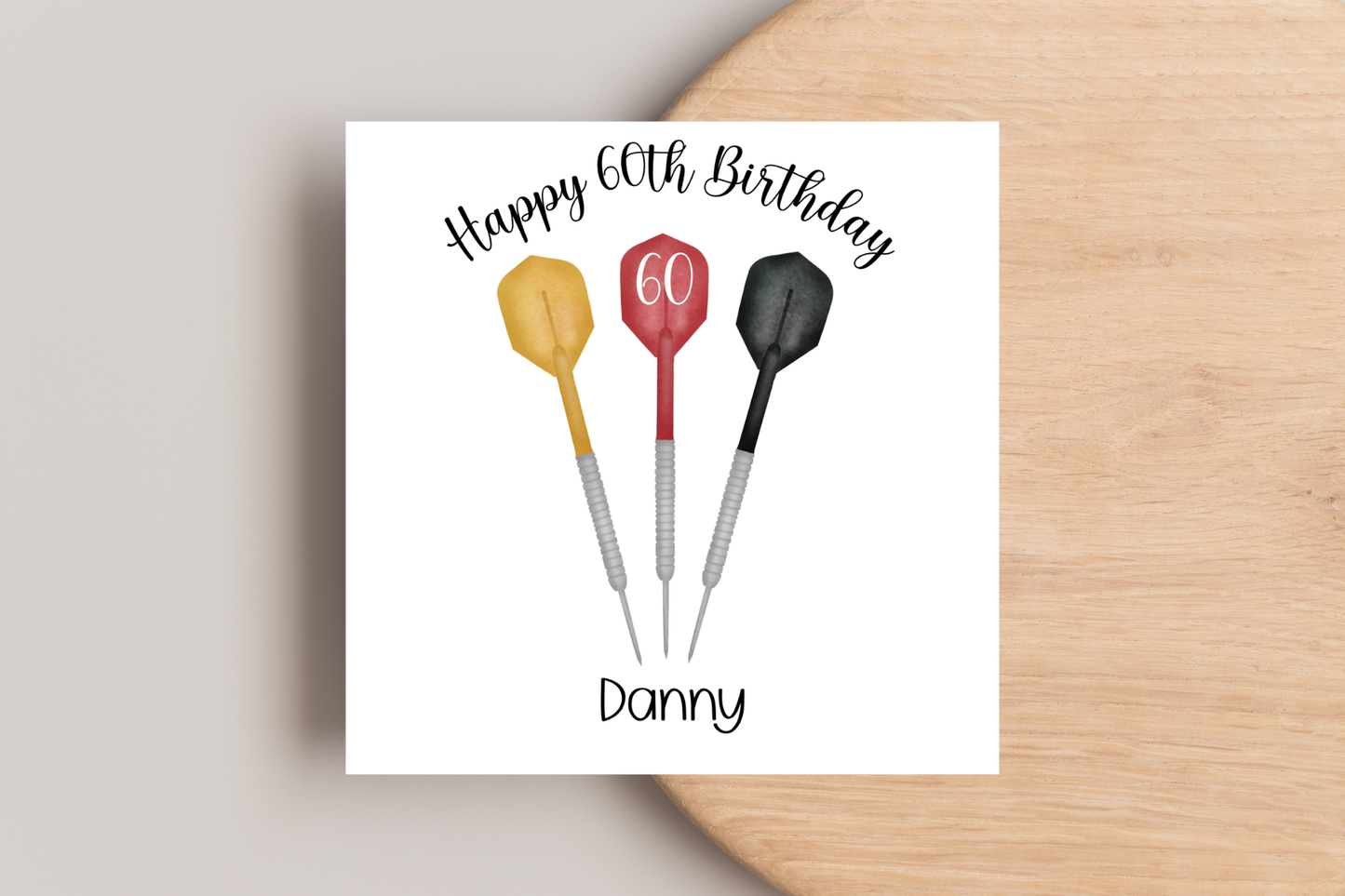 Personalised Darts Birthday Card