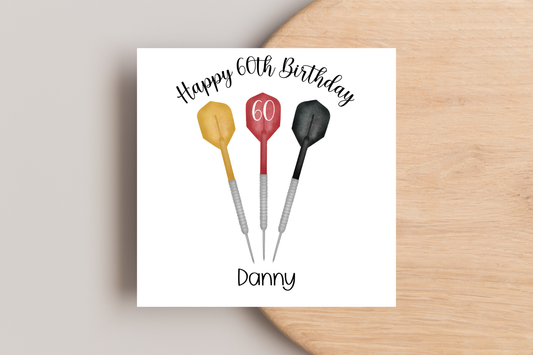 Personalised Darts Birthday Card