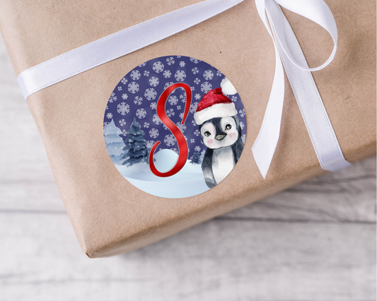 Personalised Penguin Christmas Present Labels