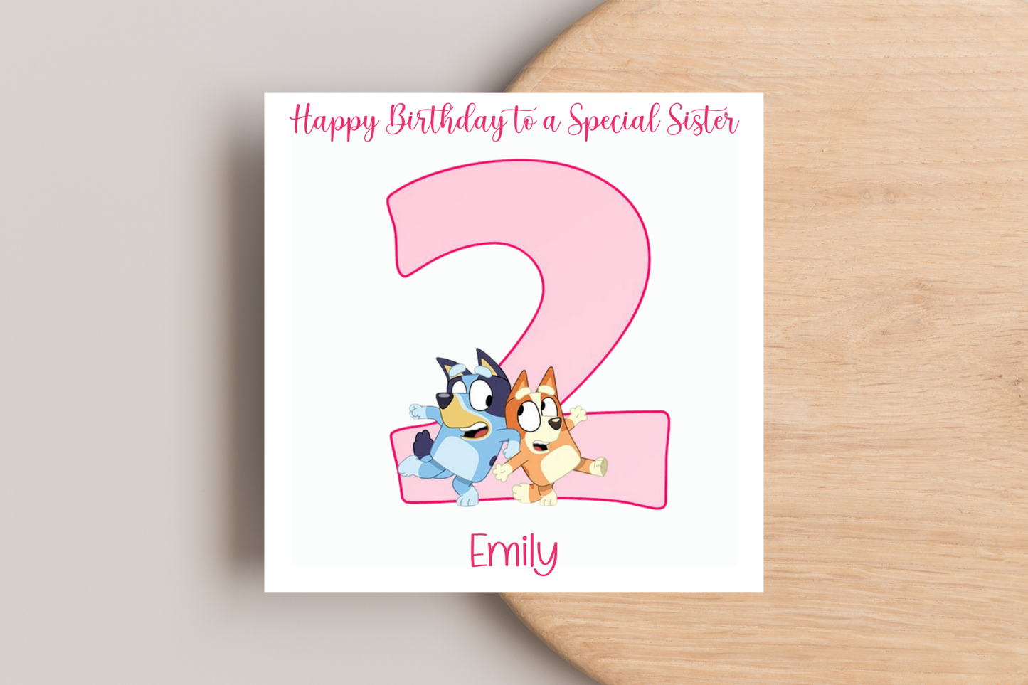 Personalised Bluey 2nd Birthday Card