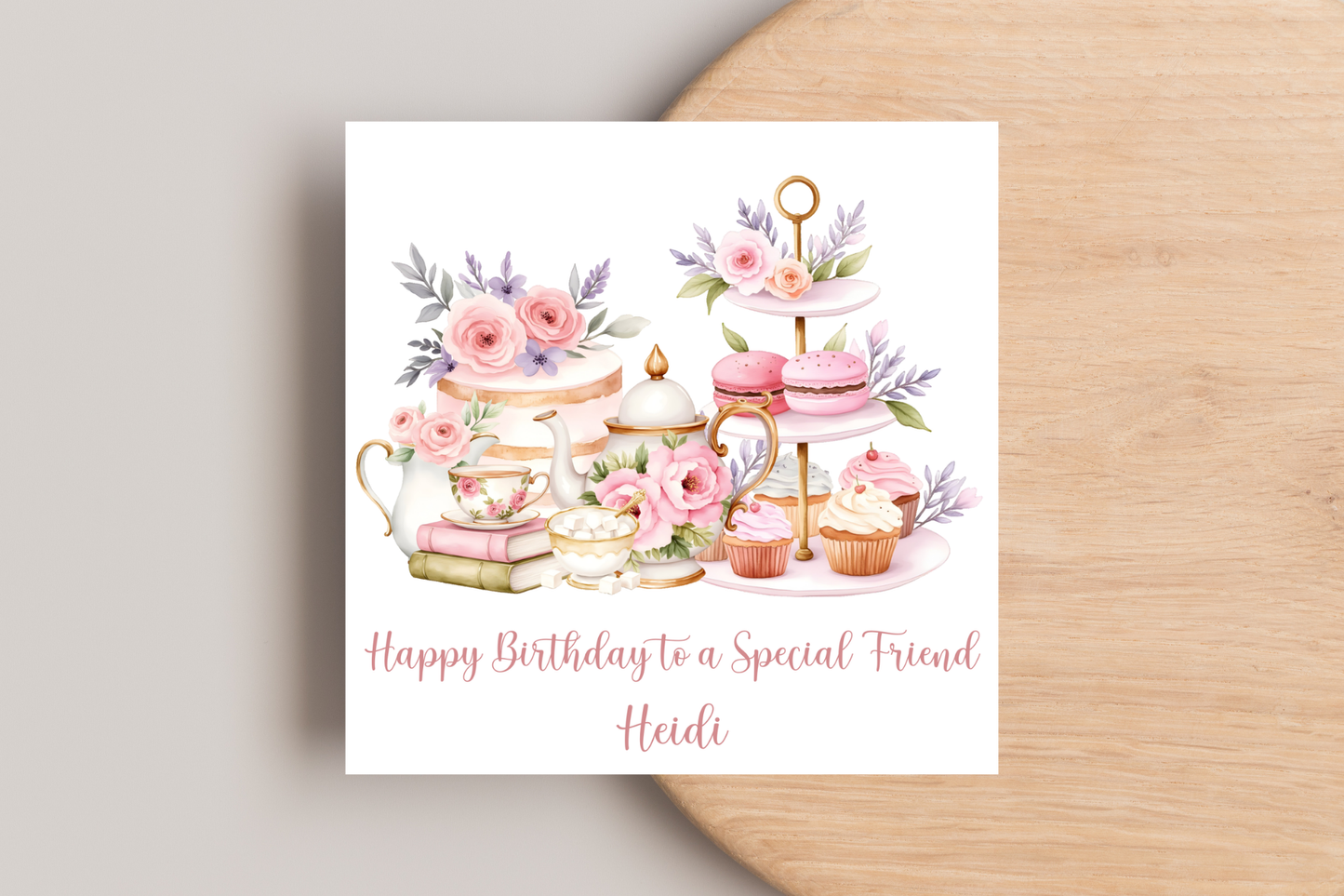 Personalised Afternoon Tea Birthday Card