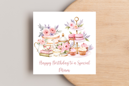 Personalised Afternoon Tea Birthday Card