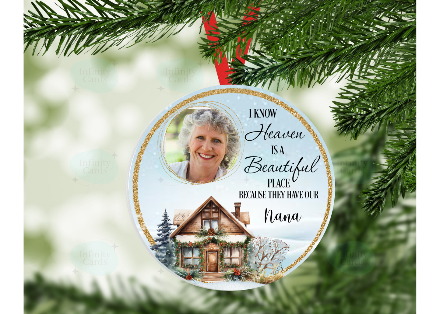 Personalised I Know Heaven Is A Beautiful Place Because They Have My Christmas Tree Decoration