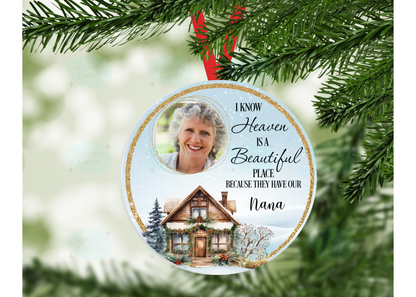 Personalised I Know Heaven Is A Beautiful Place Because They Have My Christmas Tree Decoration