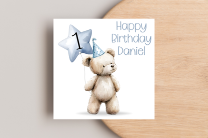 Personalised Bear Birthday Card