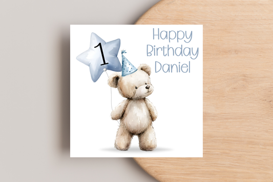 Personalised Bear Birthday Card