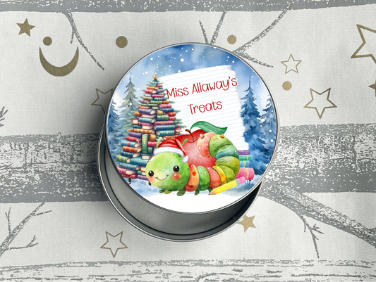 Personalised Teacher Christmas Treat Tin