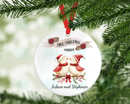 Personalised First Christmas Engaged Christmas Tree Decoration