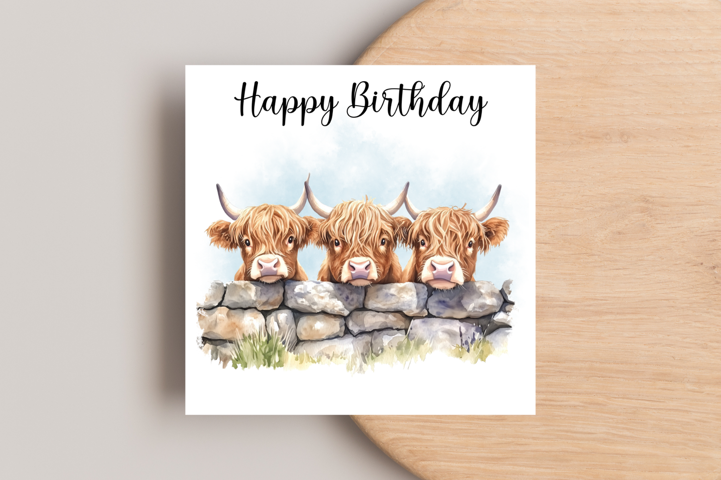 Highland Cow Birthday Card
