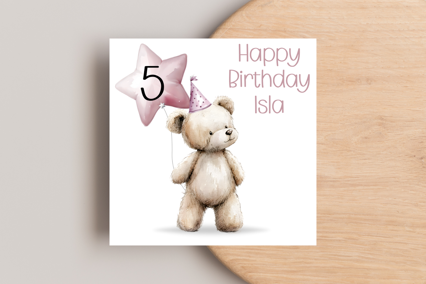 Personalised Bear Birthday Card
