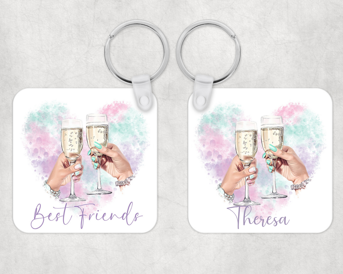Personalised Best Friends Keyring