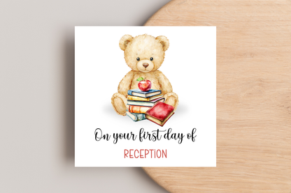 Personalised Bear First Day of School Card