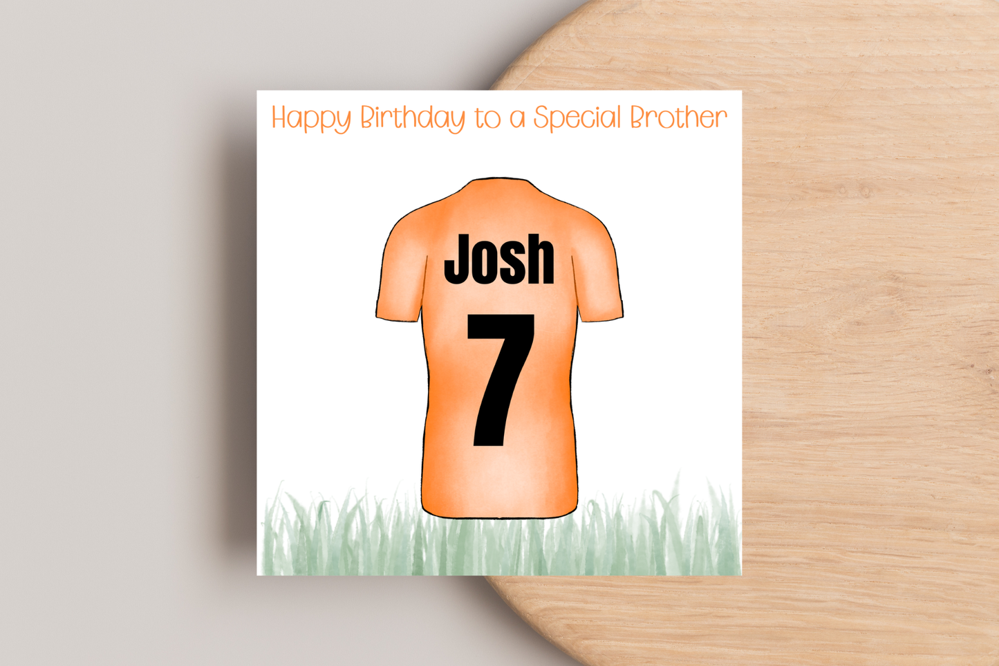 Personalised Football Shirt Name and Number Birthday Card