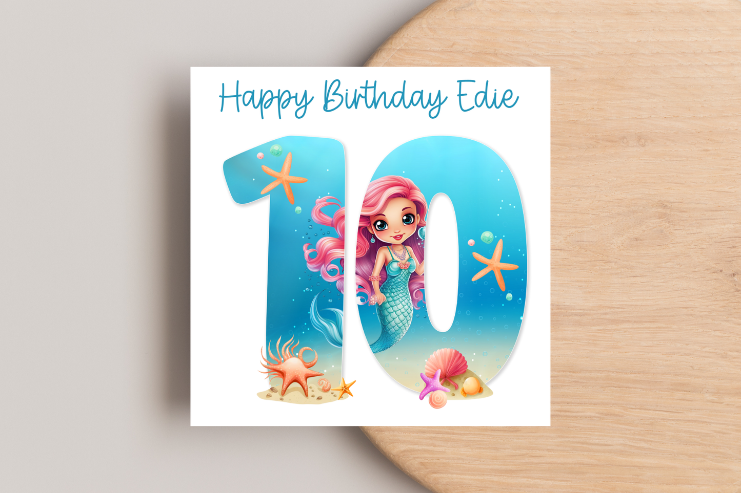 Personalised Mermaid Birthday Card