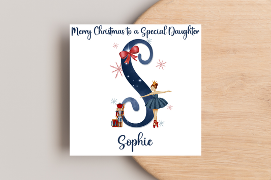 Personalised Ballerina Christmas Card